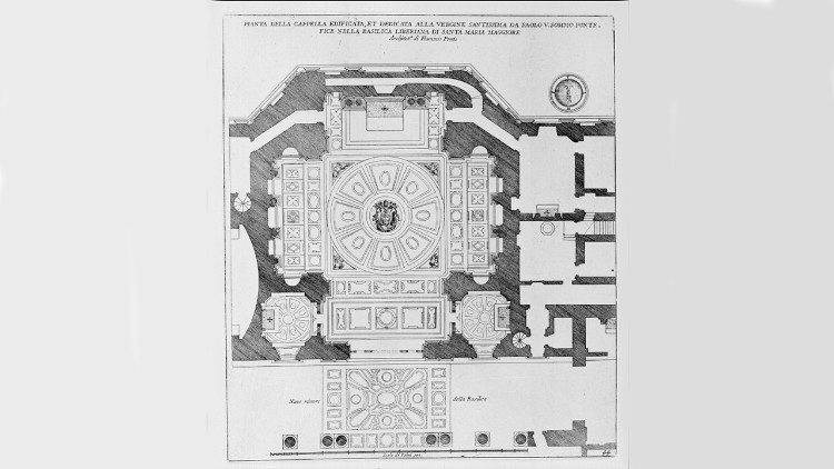 Acquaforte con la pianta della Cappella Paolina, fine XVII secolo