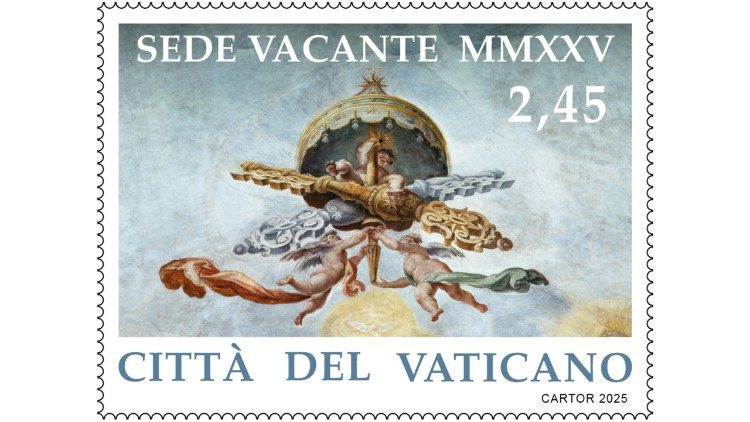 Timbre du Vatican "Sede Vacante MMXXV".