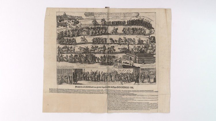 Il corteo funebre per Innocenzo XII - Vat.lat.10873_0009_fa_0001r - © Biblioteca Apostolica Vaticana