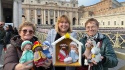 Jedna z polskich szopek na wystawie została wykonana z włóczki