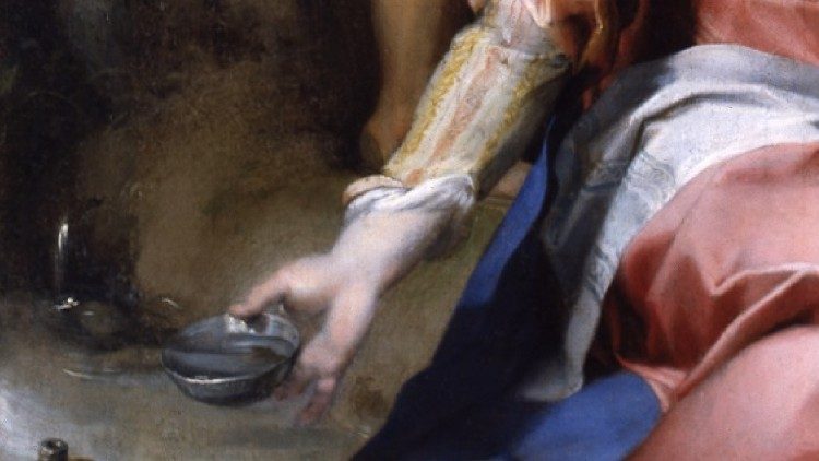 Federico Barocci. Riposo durante la fuga in Egitto (Madonna delle ciliegie). Città del Vaticano, Musei Vaticani (particolare)