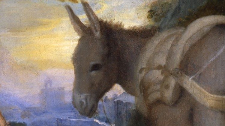 Federico Barocci. Riposo durante la fuga in Egitto (Madonna delle ciliegie). Città del Vaticano, Musei Vaticani (particolare)