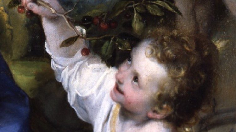 Federico Barocci. Riposo durante la fuga in Egitto (Madonna delle ciliegie). Città del Vaticano, Musei Vaticani (particolare)