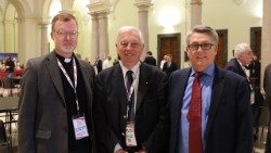  Hans Zollner, Kevin Hyland, and Michel Veuthey, organisers of the anti-trafficking conference