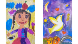 Miera tematika ukraiņu bērnu zīmējumos