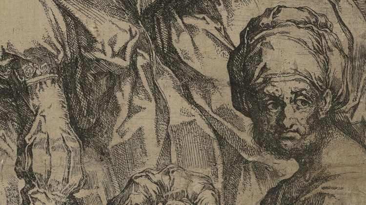 Jacques Bellange, Adhurimi i Magjistar&euml;ve, gdhendje, 1611-1616, detaj, &copy; Biblioteka e Vatikanit