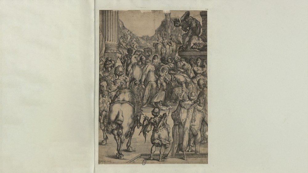 Jacques Bellange (c. 1575- Nancy 1616), [Adorazione dei Magi], incisione ad acquaforte, [1611-1616]. BAV, Stampe V.130, tav. 102, © Biblioteca Apostolica Vaticana