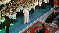 Lev XIV. na návštěvě Papežské školy Pavla VI. v Castel Gandolfu, úterý 16. prosince 2025