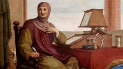 Giovanni Boccaccio in un affresco di Pietro Benvenuti nella Casa Boccaccio a Certaldo