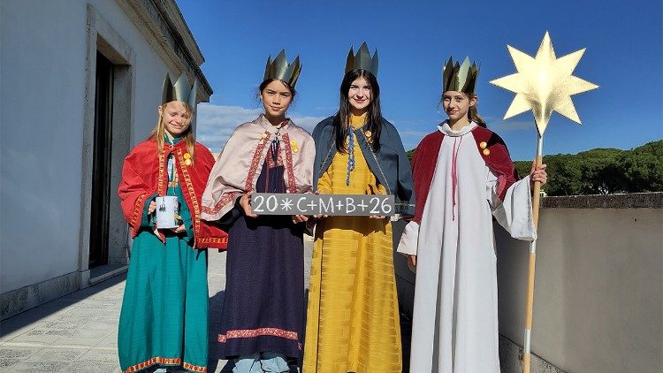 Mit leuchtendem Stern in Rom