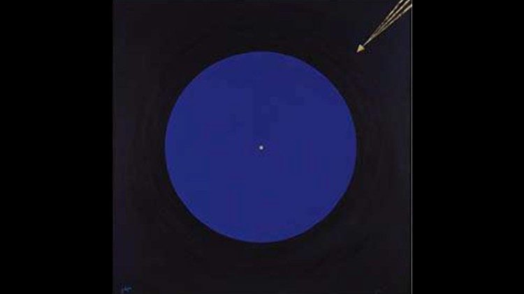 Giovanna Dejua, Natività 1991, acrilico e foglia d'oro 24 kt, Collezione "Nuovo progetto astratto"