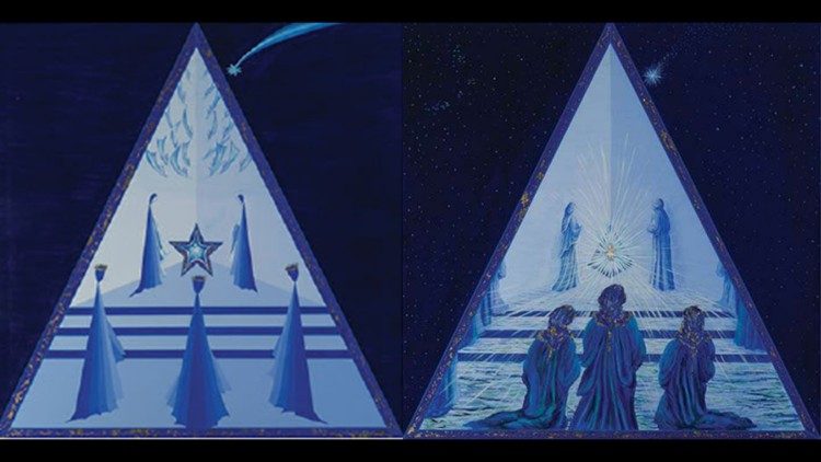 Giovanna Dejua, Natività 1981, acrilico, 80x80 cm., "Collezione Nuovo progetto astratto"