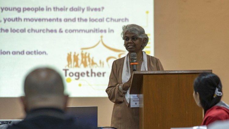 Florence Alexius, Director of IFFAsia, speaks during the dialogue in Tagaytay City, Philippines on Feb. 9. Photo by Mark Saludes - LiCAS News