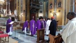 Messe de funérailles de Mgr Joseph Ballong, en la paroisse Santa Maria in Transpontina à Rome, lundi 17 février 2025.