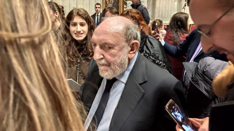 Il filosofo Umberto Galimberti in Basilica al termine della Lectio Petri