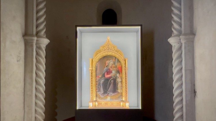 La Madonna di Tarquinia nell'allestimento della mostra