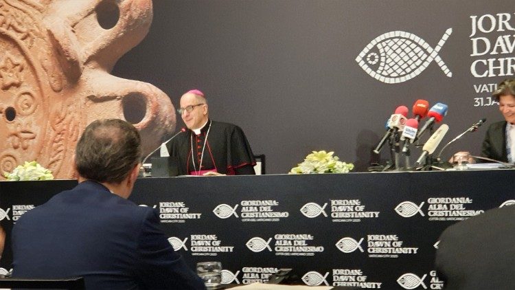 Apostolic Nuncio to Jordan, Archbishop Giovanni Pietro Dal Toso, speaks at 'Jordan: Dawn of Christianity' presentation in Amman, Jordan