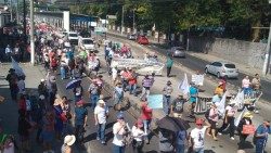 Manifestation contre l'extraction minière au Salvador, le 13 janvier 2025. 