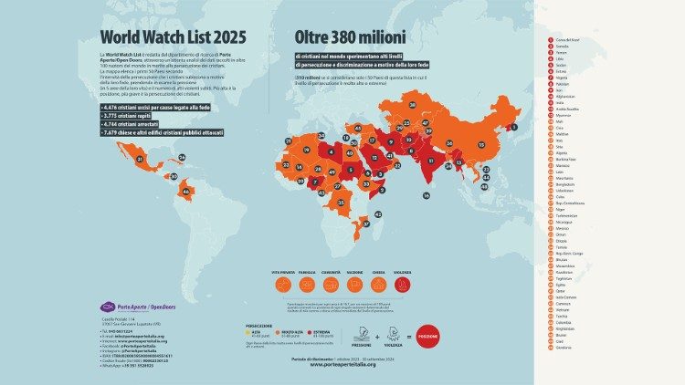 La mappa delle persecuzioni contro i cristiani nel mondo