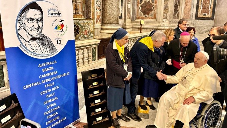 Pope Francis meeting with members of the Vincentian Family