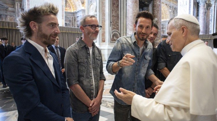 Un momento dell'incontro con il Papa