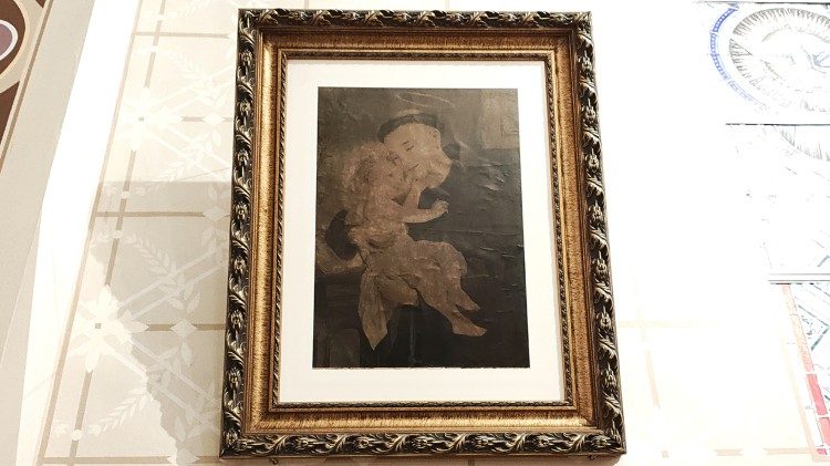 O quadro que veio da Itália pelo Pe. Giovanni Menegotto, do clero da diocese de Pádua