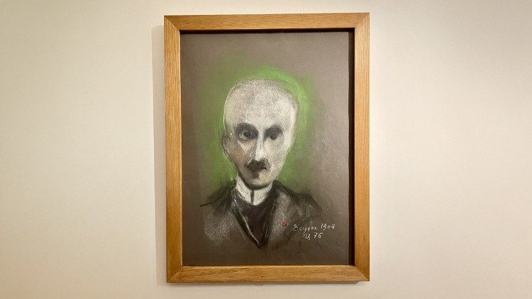 Jean Guitton, Henri Bergson nel 1908, 1976. Gessetti su carta grigia, mm 650 x 479.