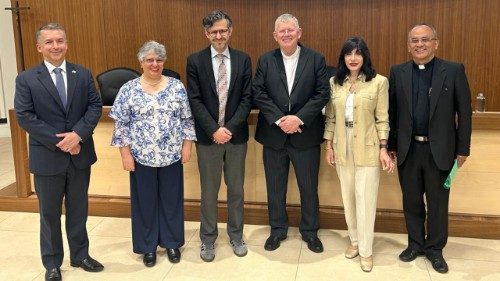Panelists at the "Just Transitions" discussion at the Pontifical Gregorian University in Rome