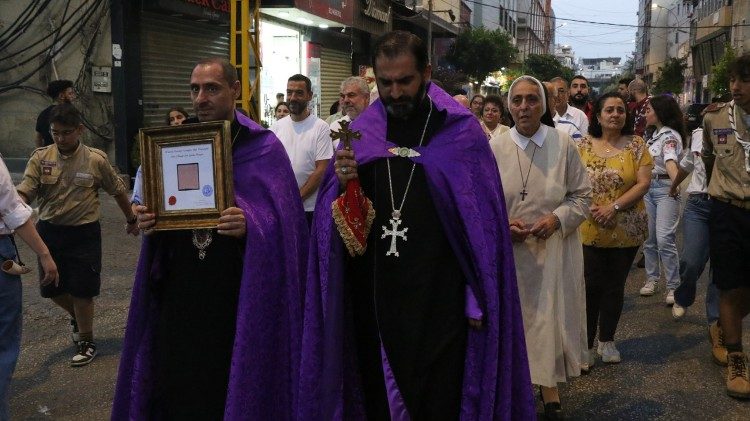Procession marking the 110th anniversary of the martyrdom of soon to be Saint Ignatius Maloyan