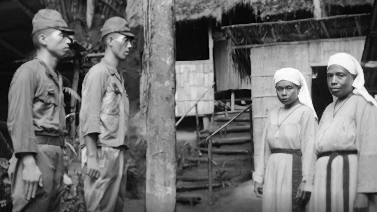 Japanese soldiers controlling the activities of catechists
