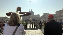 2025.06.14 Pelerini spre Poarta Sfântă a bazilicii Sfântul Petru din Vatican.