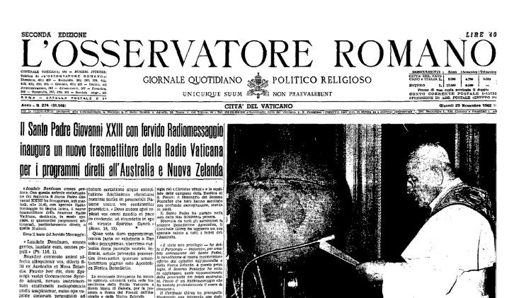 La prima pagina dell'Osservatore Romano dopo la visita di Giovanni XXIII
