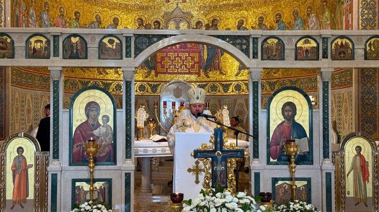 O cardeal durante a celebração na Basílica de Santa Sofia
