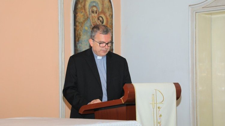 Msgr. Massimo Catterin welcomes Archbishop Udaigwe