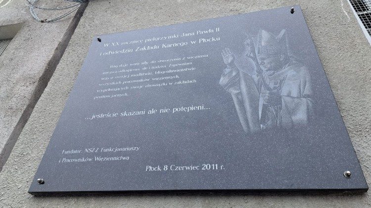 Tablica upamiętniająca wizytę św. Jana Pawła II