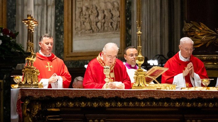 Messe du 29 juin du cardinal Ryłko à Sainte-Marie-Majeure pour son 80e anniversaire et la fin de son service en tant qu'archiprêtre.