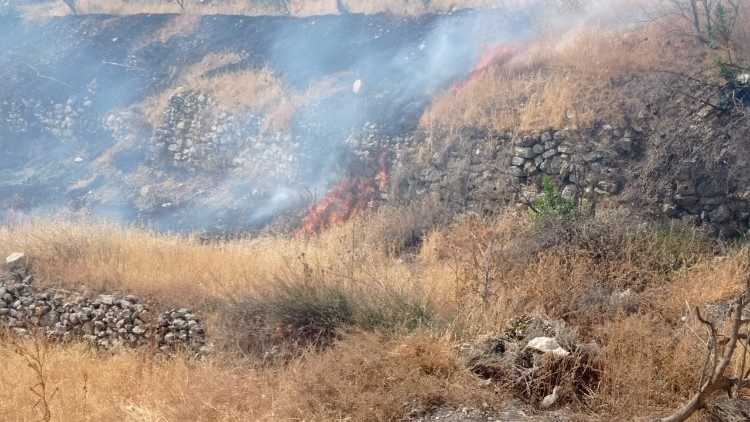 Un incendie vendredi 11 juillet à Taybeh.
