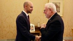 Audience de Mgr Paul Richard Gallagher à Jean-Noël Barrot, au Vatican, le 11 juillet 2025. Crédits: Philémon Henry / MEAE