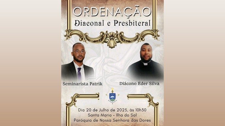 Ordenações diaconal e presbiteral dos jovens Patrick Mendes Afonso e Éder Silva, diocese de Mindelo (Cabo Verde)