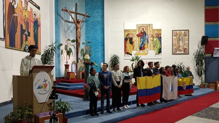 Des jeunes de Bogota (Colombie) à Rome.