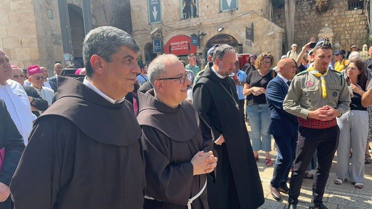Padre Francesco Ielpo e padre Ibrahim Faltas, vicario della Custodia francescana di Terra Santa