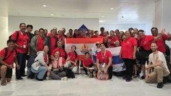 Peregrinos procedentes de Tahití en Roma