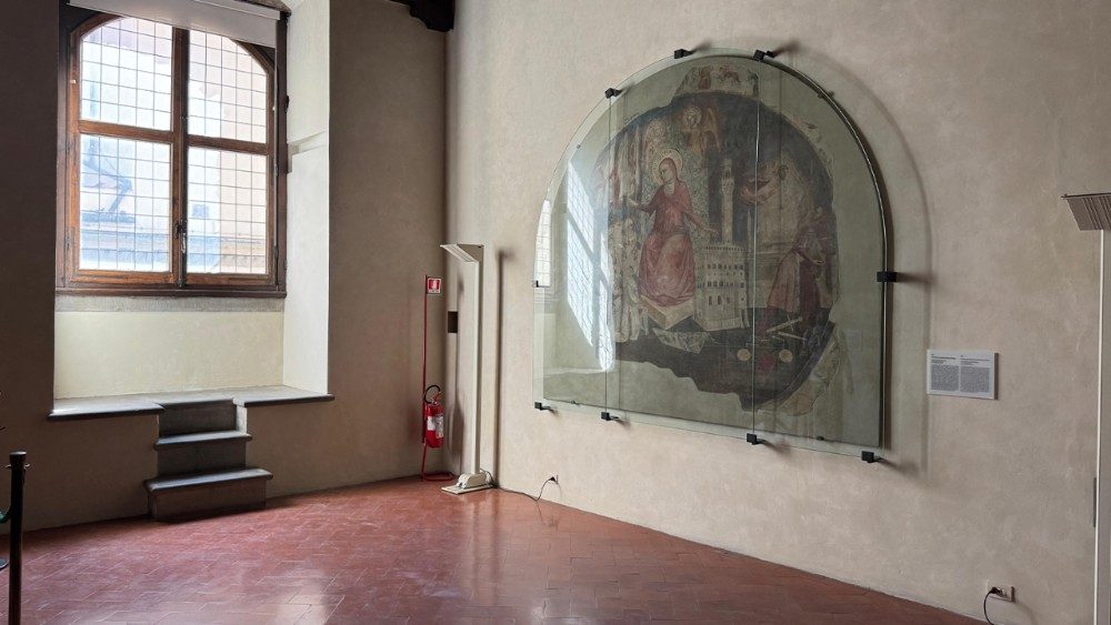 Allestimento nella sala del mezzanino, Palazzo Vecchio, Firenze 