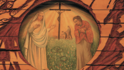 Obraz przedstawiający objawienie się św. Anny Małgorzacie, żonie Błażeja