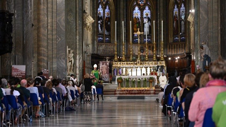 Misa en la Basílica de Santa Maria Sopra Minerva, sábado 26 de julio de 2025.