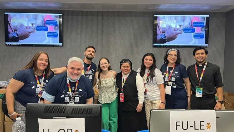 Part of the welcome committe for the digital missionaries and catholic influencers