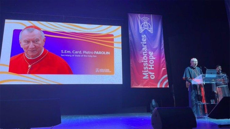 Il cardinale segretario di Stato, Pietro Parolin, presso l'Auditorium Conciliazione