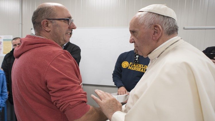 Il Papa ad Amatrice con Valerio Taddei