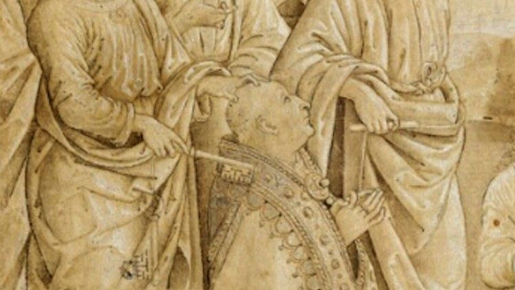 Фрагмент фрэскі Перуджына з Папам Сікстам IV