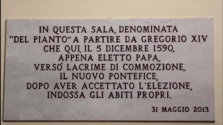 Inscripción conmemorativa en la "sala de las lágrimas".